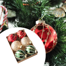 3.15'' Clear Christmas Decorations, 6 Pcs Transparent Shatterproof Glitter Ornaments, Compatible with Christmas, New Year, Wedding, Party