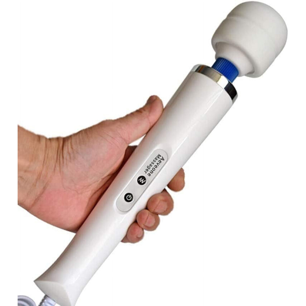 TIFOR Cordless Electric Massager with 10 Pulse Settings, Rechargeable Handheld Wand for Deep Muscle Pain Relief (White)