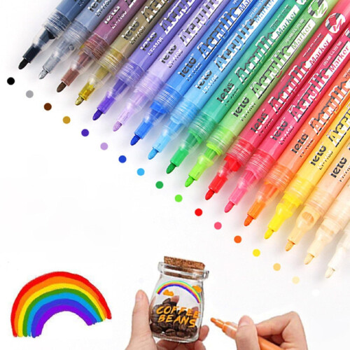 DEFNES18Colors Μόνιμοι Μαρκαδόροι, Στυλό με Λεπτή Μύτη & Μύτη με Πινέλο για Βιβλία