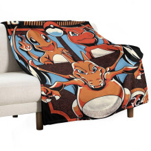 Char_mander Queen-Size-Decke, geeignet für Mädchen und Jungen, superweicher, leichter und kuscheliger Plüschflanell, Bett- und Sofadecke, für
