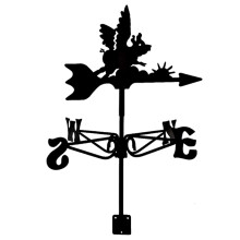 Dog Weathervane Stainless Steel Rust Resistant Outdoor Garden Roof Wind Vane with Farm Scene