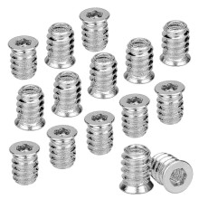 Conjunto de 100 insertos roscados para madeira, porca sextavada M6x15mm, parafuso de liga de zinco, inserto roscado para parafuso de cabeça