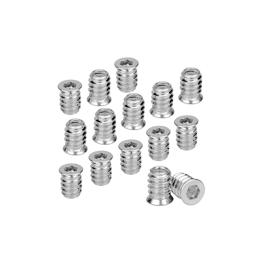 100Pcs Wood Threaded Inserts Hex Nut M6 X 15Mm Zinc Alloy Screw Insert Threaded Socket Head Screw M6 Wood Insert For Furniture Chairs Wooden Beds 9395123235882