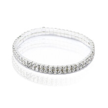 NANAHuang Fashion Zilverkleurige Rekbare Armband met 1/2/3/4/5 Rijtjes Enkelbandje Enkelketting Strass Voetsieraad Kristallen Armband