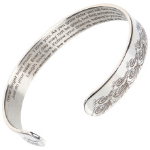 Pulseira aberta em aço inoxidável, pulseira inspiradora e simples, ajustável.