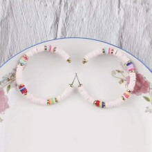Orecchini a cerchio RSAMD con perline colorate e coriandoli per donna, stile bohémien estivo, rosa