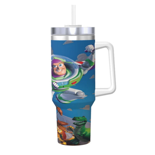 Ποτήρι Toy Story 40oz με λαβή και καλαμάκι, αδιάβροχο, μονωμένο, με καπάκι και καλαμάκι, 1