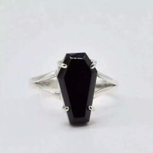 RSAMD Vintage Halloween Sort Mitation Zirconium Ringe Hip Hop Personlighed Jeweljo