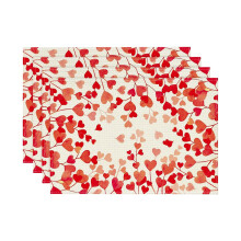 Bemona Artoid Mode Rote Valentinstag-Platzsets, Tischsets für Hochzeiten und Feiertage, für Partys, Küche und Esszimmerdekoration