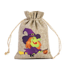 Xeejarui Ansikts- og oppbevaringsposer "Halloween-snorposer Gjenbrukbare linposer til triks eller fest og godterioppbevaring" (oransje)