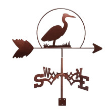 Stainless Steel Weathervane with Bracket Crane Bird Wind Direction Indicator for Roof Outdoor Decor
