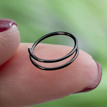 Fekete orrkarika nőknek, orrlyukspirál piercinghez, dupla piercing, kompatibilis az eredeti dizájnnal