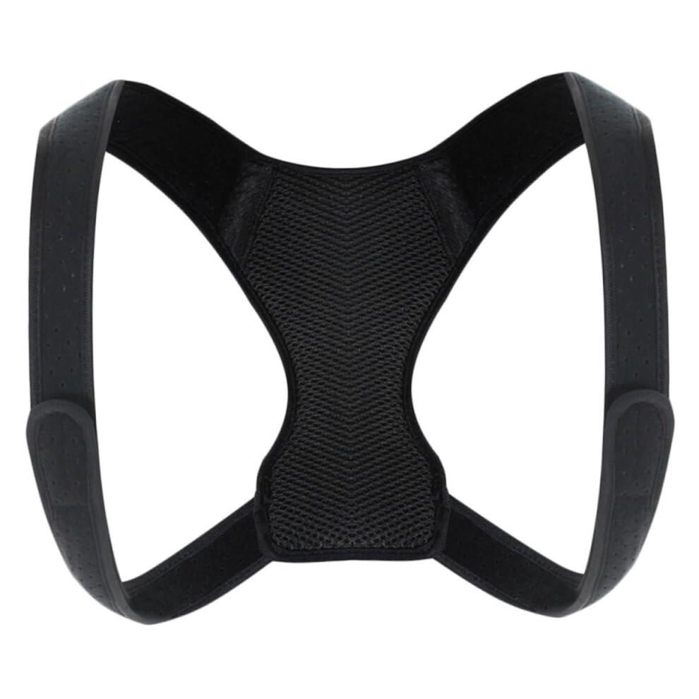 Black Posture Corrector Belt With Adjustable Back Support Brace For Spine Alignment And Everyday Use