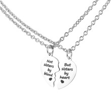 Hard Heart Couple Necklace Couples Necklaces for Women BFF 2 Friends Clavicle Friendship Lovers