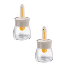 Xubond Kitchen Essentials, elegante juego de botes de vidrio con cuchara para organizar la cocina, especiero, blanco, tarros para especias