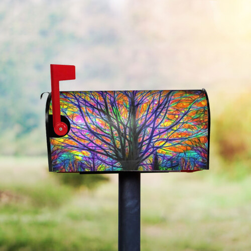 Μαγνητικά καλύμματα γραμματοκιβωτίων Uanit Rainbow Tree of Life, πολύχρωμα δέντρα, 1