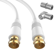 Cable coaxial RG6 de 20 pies, extensor de cable coaxial para TV, conectores chapados en oro, compatible con módems de cable RG6.