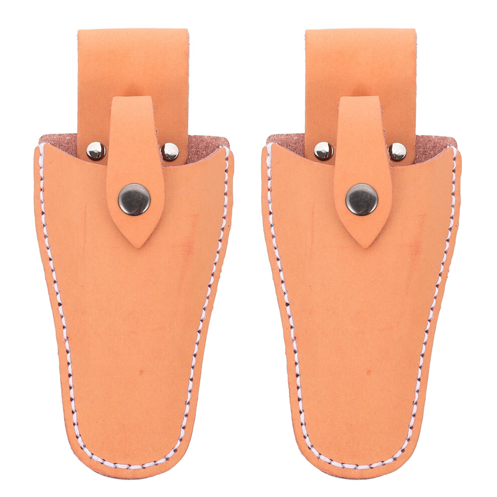 Mizh 2Pcs Hairdressing Scissors Bag Pruning Shear Protective Cover Leather Tool