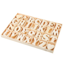 1 Box Wooden Letters with Storage Tray Wood Alphabet Letters for Crafts Small Unfinished Wooden Craft Letters for Wall Decor DIY Kids Learning ABCs