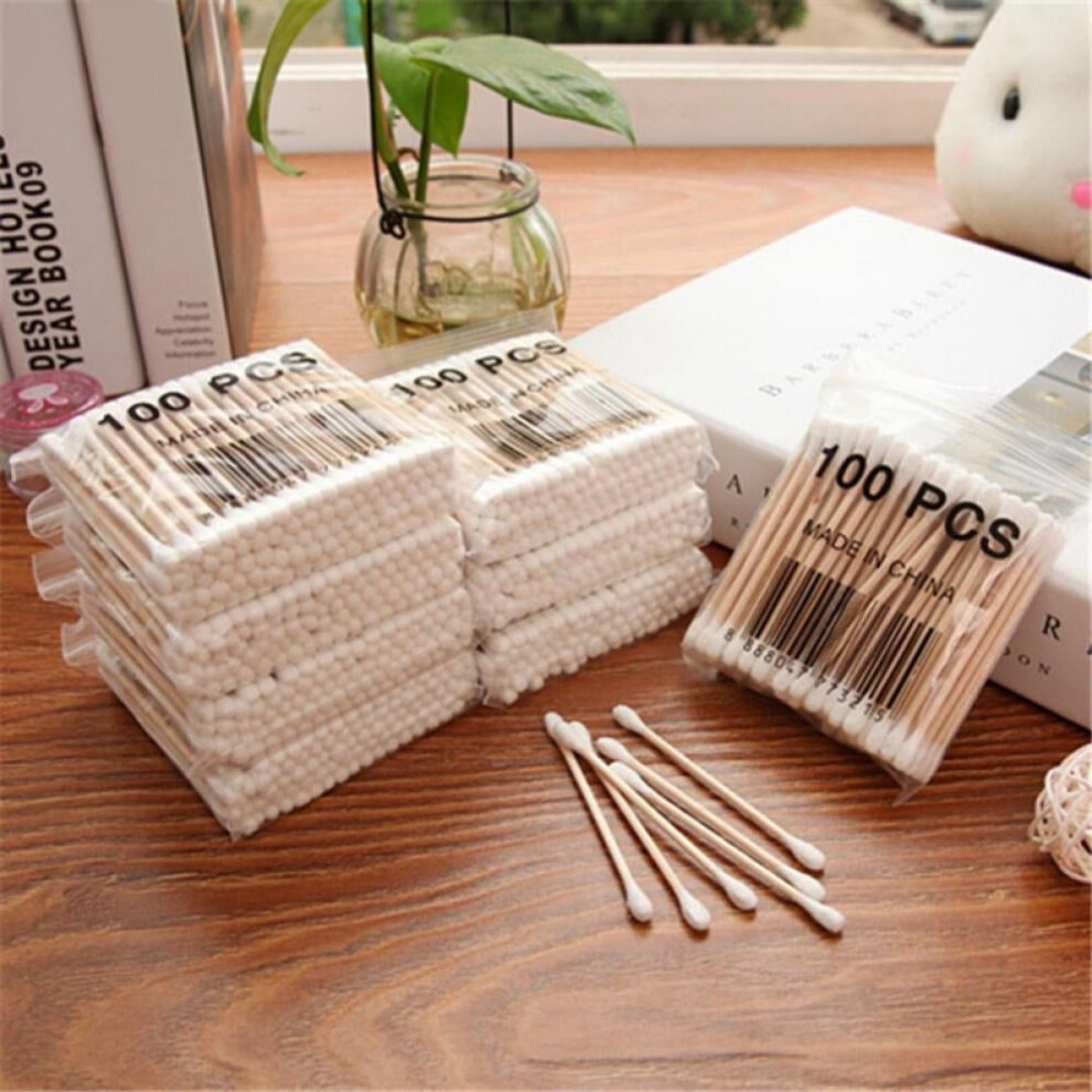 1000 Pieces Organic Cotton Swabs with Wooden Sticks | Biodegradable Cotton Buds | Eco Friendly Cotton Swabs