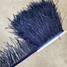 Wholesale 10Yard High Quality Ostrich Feather Trim Fringe Feather Ribbon 10-15CM/4-6Inch Width Sewing Crafts Costumes Decoration Navy 2 yards