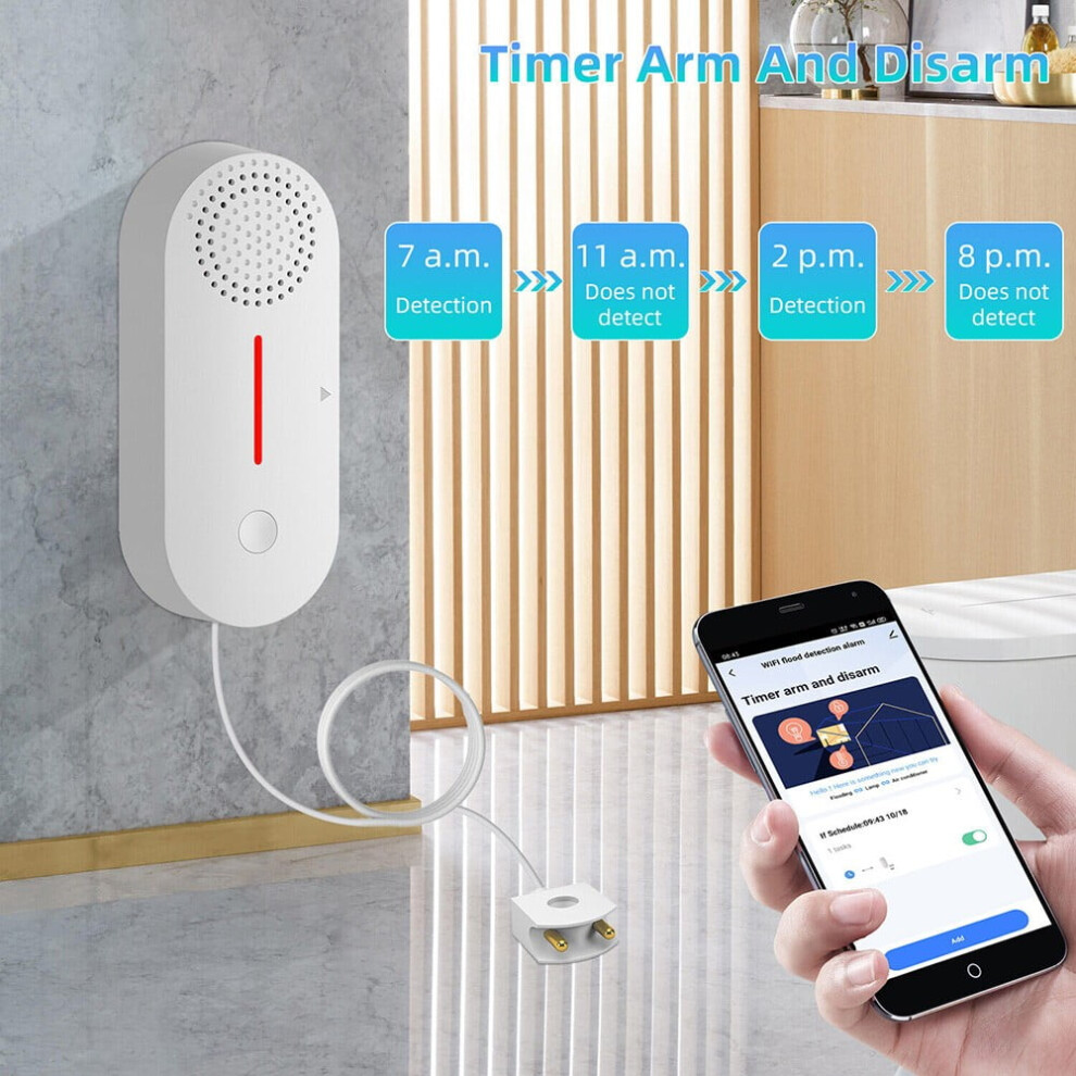For Tuya Smart Wifi Water Leak Sensor Detectors Flood Leak Level Overflow Alarm 9110895214091
