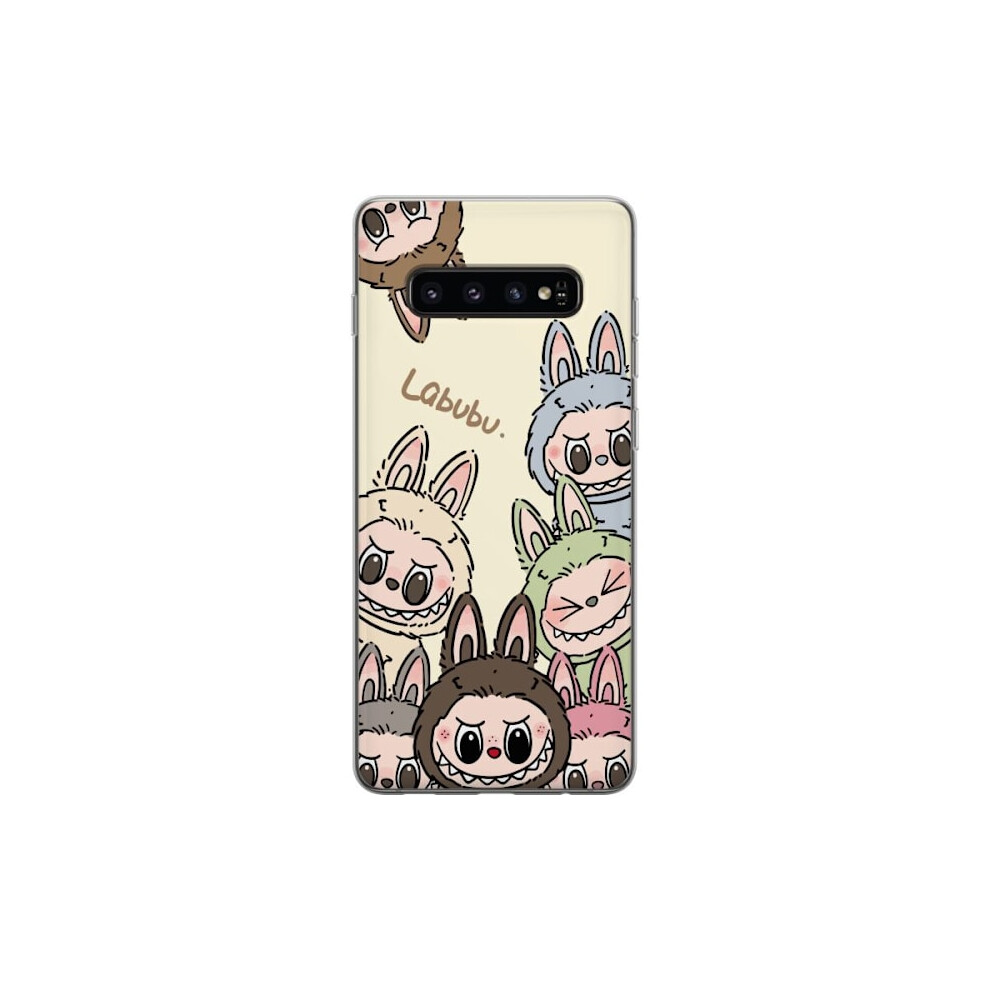 Compatible With Samsung Galaxy S10 Transparent Shell Monster Rabbit Dock With Flower Wreath Vinyl Figure 9110895215135