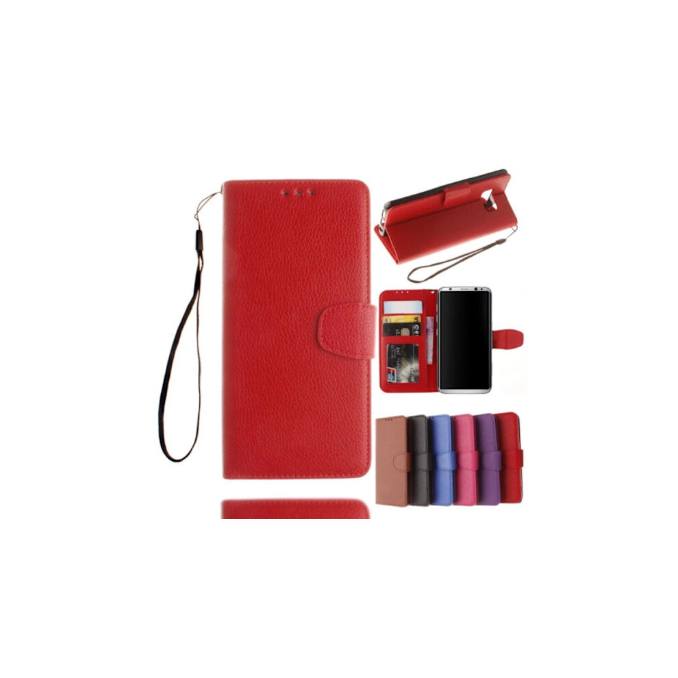 Smooth Wallet Case By Nkobee For Compatible With Samsung Galaxy S8+ Red 9110895215500