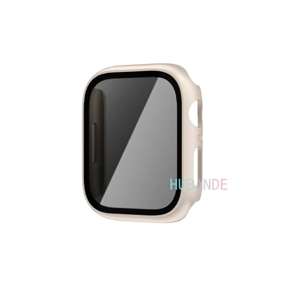Glass+Case For Apple Watch, Compatible With 46Mm 44Mm 40Mm 41Mm 45Mm 49Mm 42Mm, Screen Protector For Iwatch Ultra 9 8 7 6 Se 5 10 S10, Starlight 9110895215319