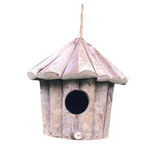 Rustic Wooden Birdhouse Decoration EcoFriendly Cottage Style Ornament for Garden and Home