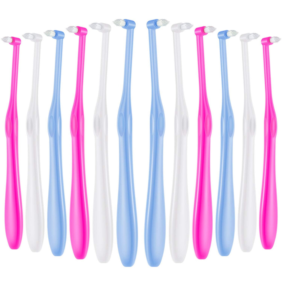 12 Pieces Tufted Toothbrush End-Tapered Trim Toothbrush Soft Trim Toothbrush Single Compact Interdental Interspace Brush