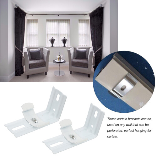 Bracket Curtain Support Ceiling Drapes Decorations Blinds for Windows Brackets Holder 4 Pcs 2