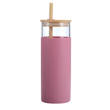 Waterbeker van 500 ml met deksel, onbreekbaar glas, diverse kleuren, ijskoffiebeker met rietje voor thuisgebruik
