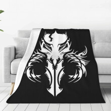 Couverture polaire transparente avec logo Mandalorian et crâne de Mythosaure, 127 x 102 cm, légère et chaude, idéale pour la maison et