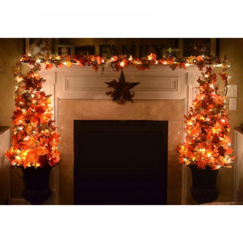 Thanksgiving Kerst Esdoorn Lichtslinger (Wit Licht) 1