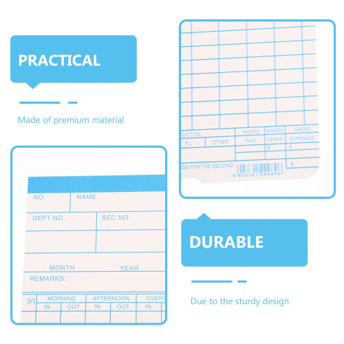 for Employees Weekly Attendance Punch Microcomputer Record Double-sided Paper Office 2