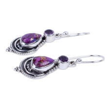 UDIYO1 Paar Vintage Dames Oorbellen met Imitatie Turkoois en Hangende Haakjes, Feest Sieraden Cadeau