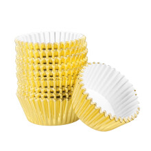 OUNONA 200 stuks verdikte aluminiumfolie cupcakevormpjes, cakevormpjes en muffinvormpjes (lichtgoudkleurig)