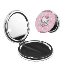 Hello Kitty zakspiegel, draagbare vergrotende compacte reis make-upspiegel, dubbelzijdige handspiegel