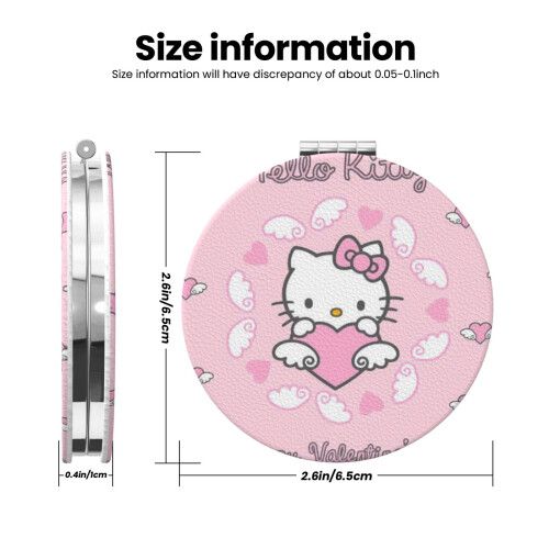 Καθρέφτης τσέπης Hello Kitty, φορητός μεγεθυντικός συμπαγής καθρέφτης μακιγιάζ 2
