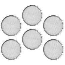 Lot de 6 couvercles filtrants pour bocaux Mason, robustes, en acier inoxydable, avec passoire intégrée.
