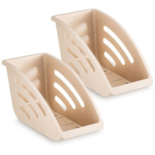 2-pack tallrikshållare med vertikal hållare för skåp, plasttallriksorganisatör för middag, sallad, desserttallrikar, platsbesparande under