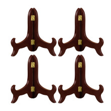 4 supports à assiettes en bois de 12,7 cm (5 pouces), présentoir pliable pour table, bureau ou magasin, idéal pour présenter du thé ou des