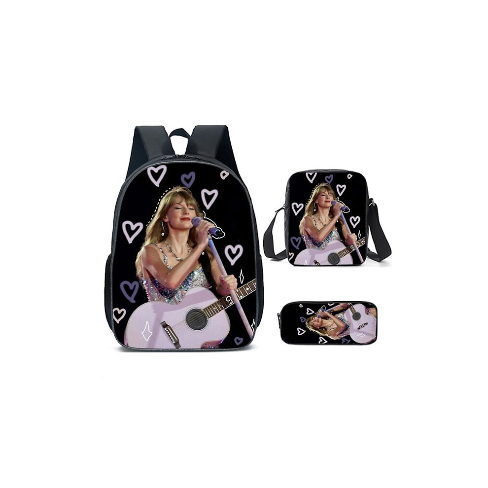 3 pcs Singer Taylor Swift Backpack Children School Bag Lunch Bag Pencil Case Gifts A