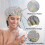 Lot de 3 bonnets de douche à élastique ajustable, bonnet de bain imperméable double couche en satin. 6