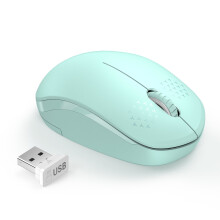 Mouse wireless Seenda 2.4G USB con ricevitore USB, portatile, verde menta, mini mouse sottile per PC, computer, tablet e laptop.