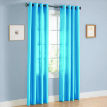 Lot de 2 rideaux semi-transparents en imitation soie, 132 cm de large (264 cm au total), œillets bronze, coloris et tailles assortis - Myra