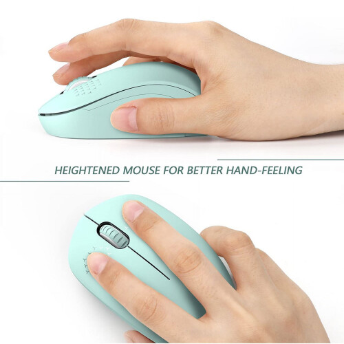 Mouse wireless Seenda 2.4G USB con ricevitore USB, portatile, verde menta, mini mouse sottile per PC, computer, tablet e laptop. 2