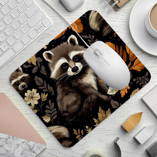 Τετράγωνο Mousepad σε σχήμα κινουμένων σχεδίων Coon Leaf, ύφασμα Mousepad υπολογιστή με βάση 1