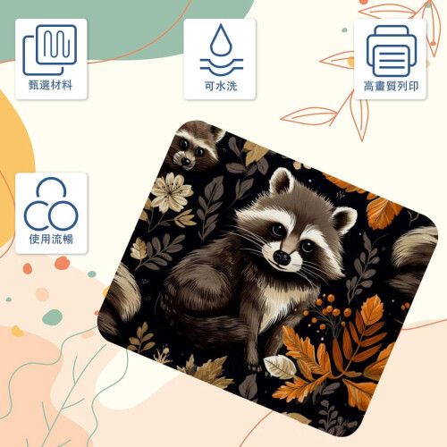 Τετράγωνο Mousepad σε σχήμα κινουμένων σχεδίων Coon Leaf, ύφασμα Mousepad υπολογιστή με βάση 2